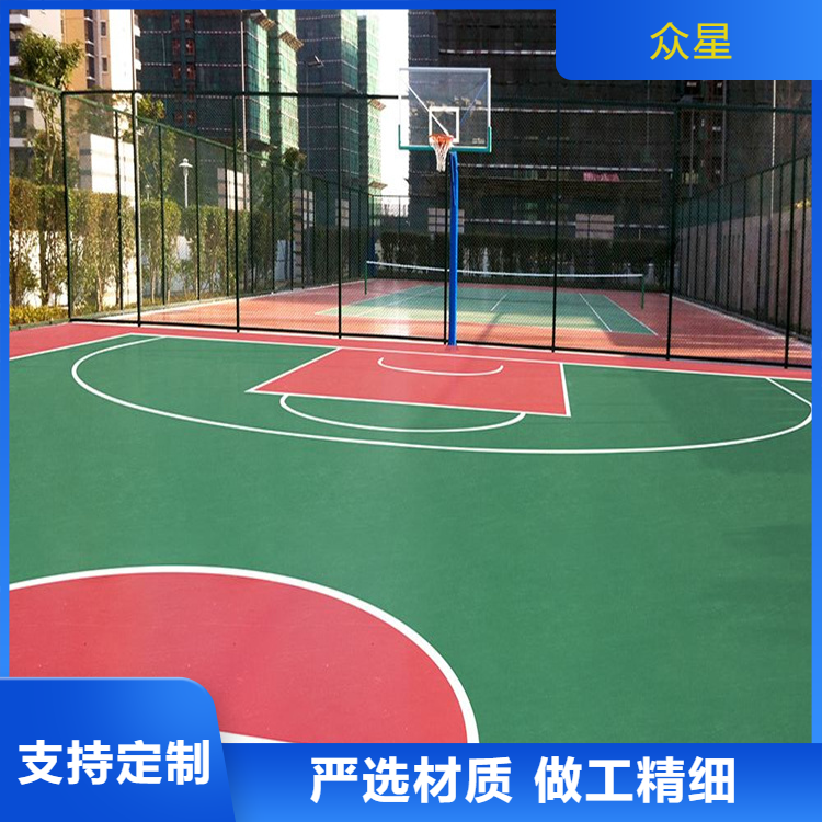 天津学校塑胶跑道篮球场硅PU - 厂家